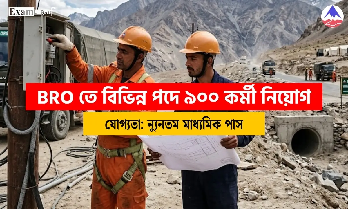 BRO তে বিভিন্ন পদে ৯০০ কর্মী নিয়োগ, ন্যূনতম মাধ্যমিক পাস হলেই আবেদন করা যাবে