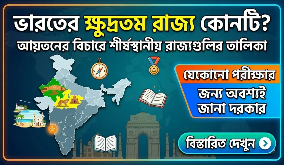 ভারতের ক্ষুদ্রতম রাজ্য কোনটি? | Which is the smallest state in India?